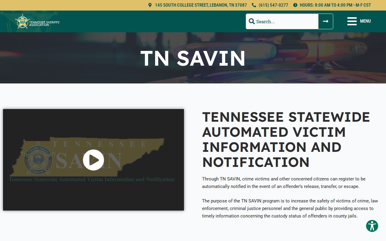 Roane County Tennessee SAVIN arrest alerts