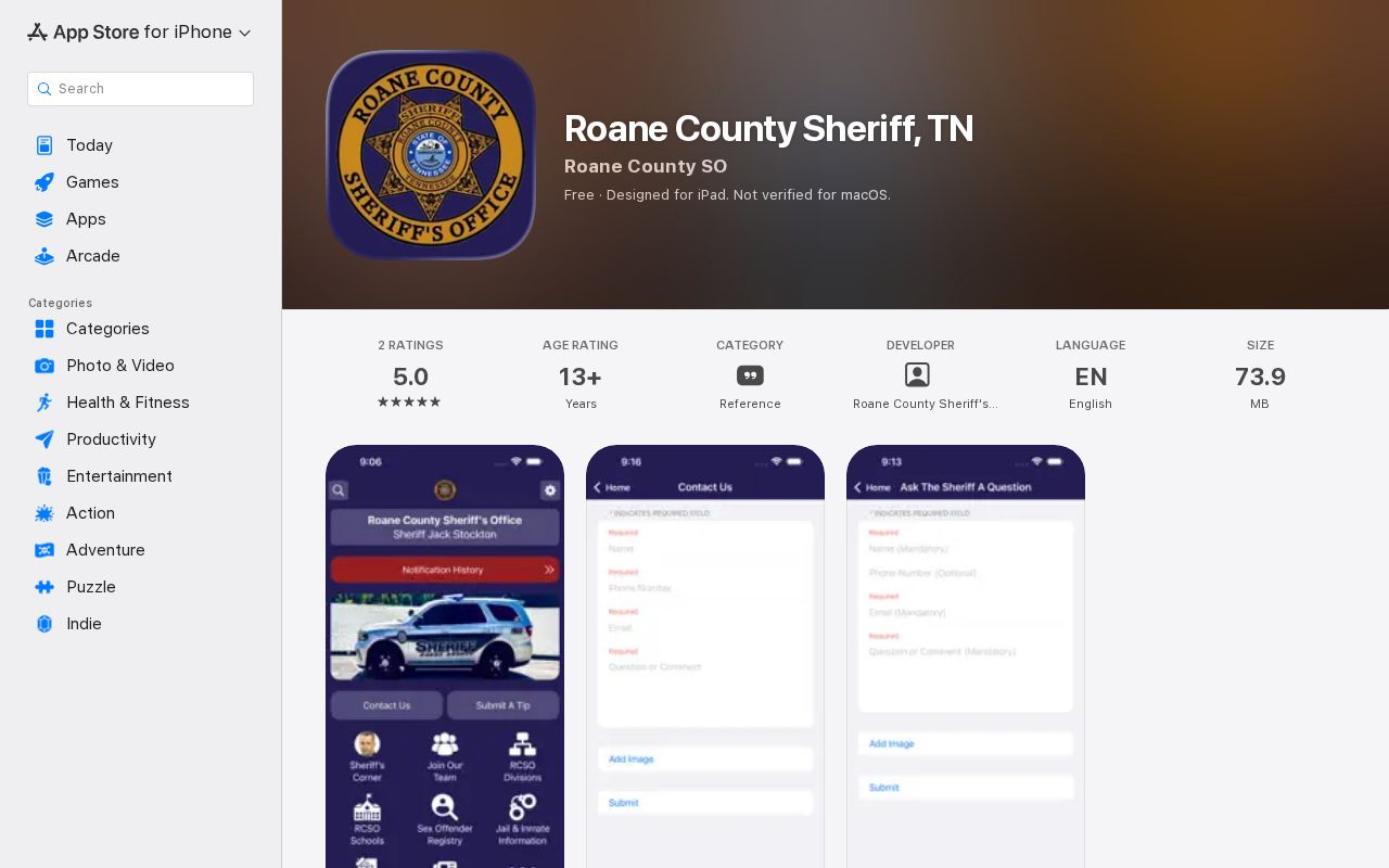 Roane County sheriff alert app for recent arrest context